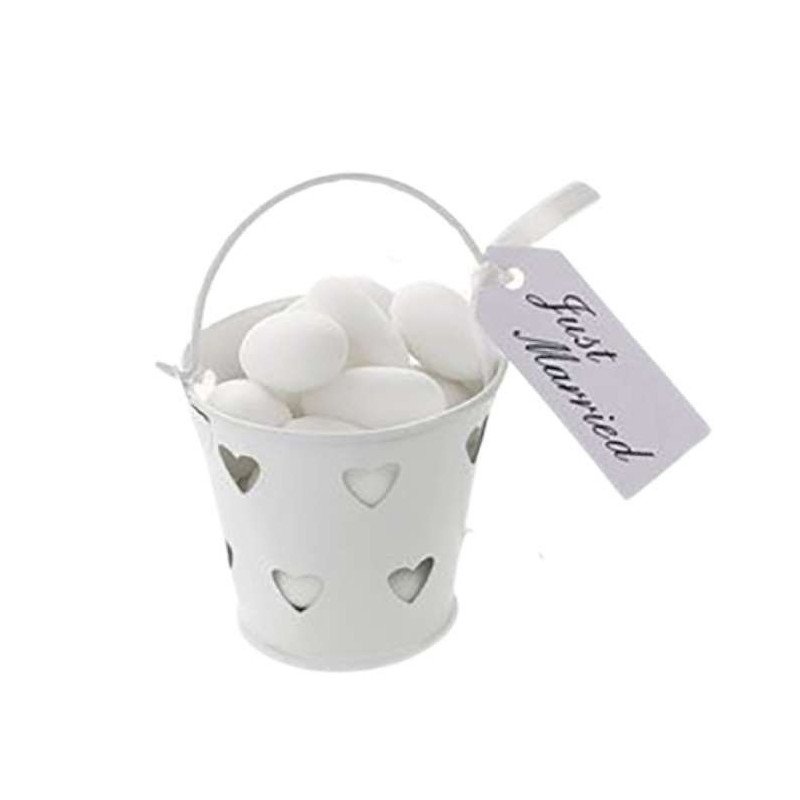 Petit pot en zinc cœur argent (x5) Petit pot en zinc cœur argent (x5)