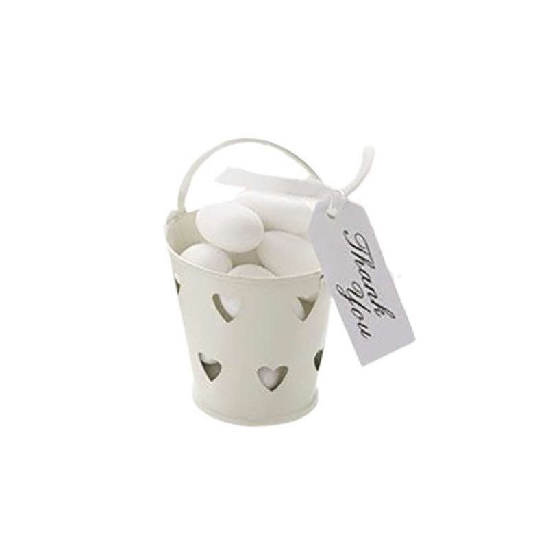 Petit pot en zinc cœur argent (x5) Petit pot en zinc cœur argent (x5)