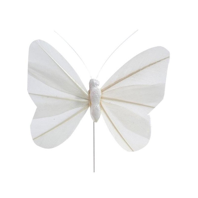 Papillon sur tige Blanc Papillon sur tige Blanc