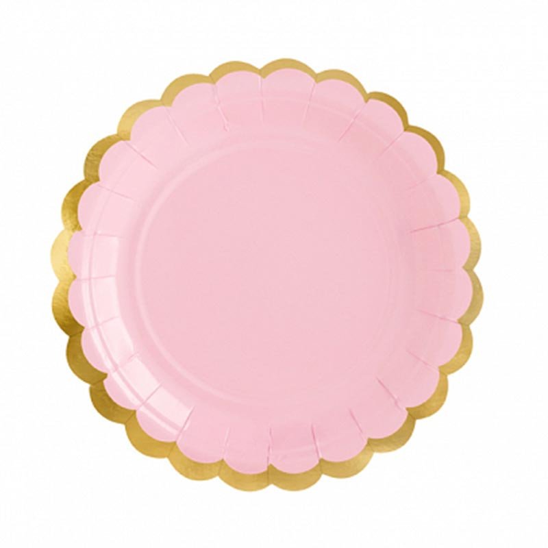 Assiettes pastel rose (x8)