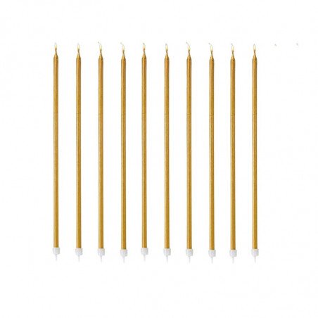 Bougies géantes or (x10)