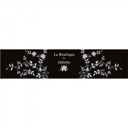 Étiquettes personnalisées floral pour bouteille (x10) - Noir