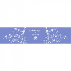 Étiquettes personnalisées floral pour bouteille (x10) - Bleu Ciel