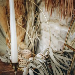 Photophore en verre et cannage