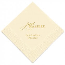 Serviettes Cocktail Just Married (x50)