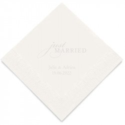 Serviettes Cocktail Just Married (x50)