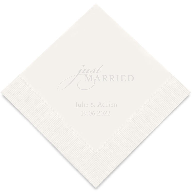 Serviettes Cocktail Just Married (x50)