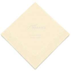 Serviettes Personnalisées Just Married (x50)