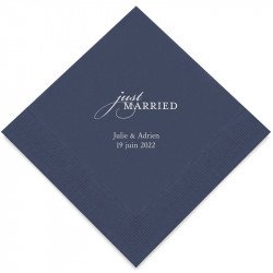 Serviettes Personnalisées Just Married (x50)