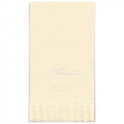 Serviettes Rectangle Personnalisées "Just Married" (x50)