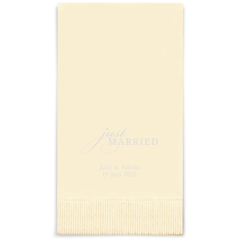 Serviettes Rectangle Personnalisées "Just Married" (x50)