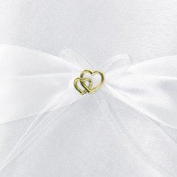 Coussin d'alliance satin coeur or