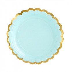 Assiettes pastel menthe (x8)