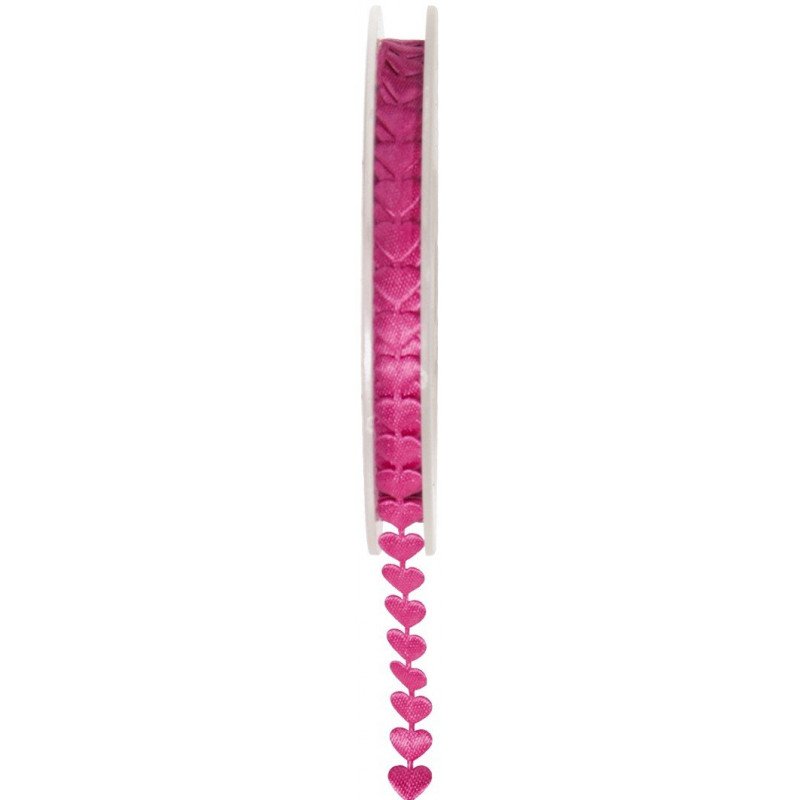 Ruban coeur fuchsia Ruban coeur fuchsia