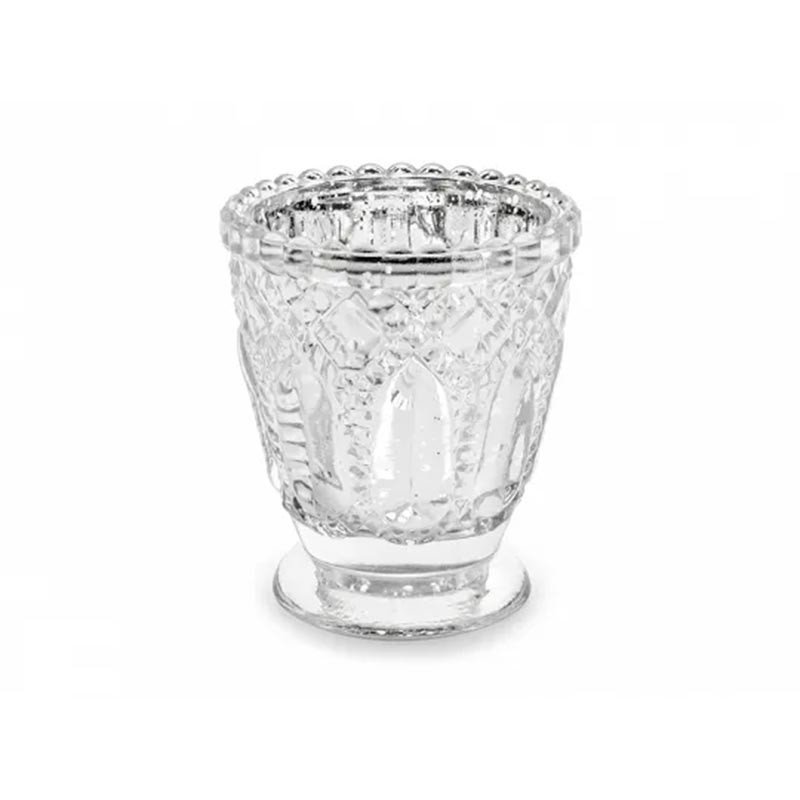 Photophore verre mercuré argent