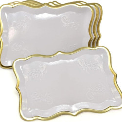 Plateau rectangulaire encadré en or multicolore, 10 pièces, pour anniversaire, vacances, Dessert, Table d'exposition,...