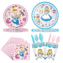 Kit Anniversaire Alice au Pays des Merveilles - Décoration Complète pour Fête d'Enfant