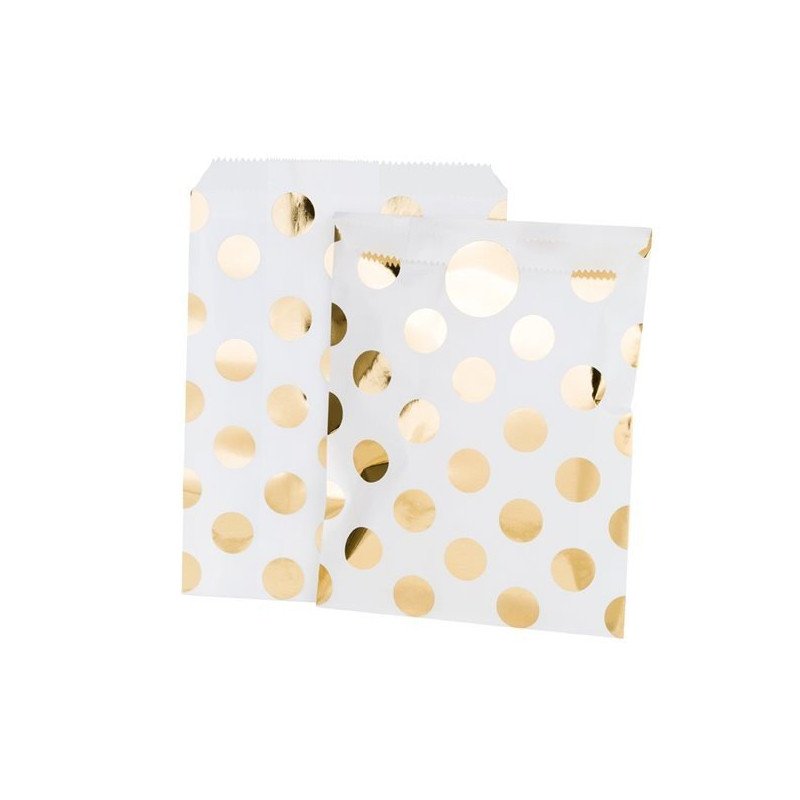 sacs blanc à pois dorés (x12) sacs blanc à pois dorés (x12)