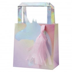 Sac cadeaux licorne mutlicolore
