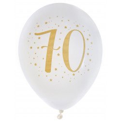 8 Ballons métallisés 70 ans