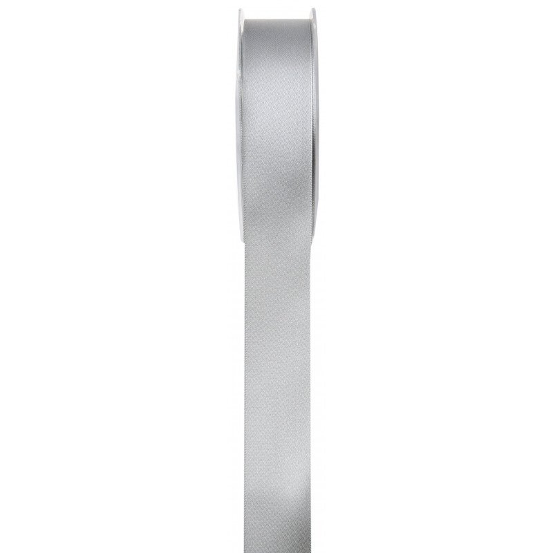 Ruban satin double face gris de 25 mètres