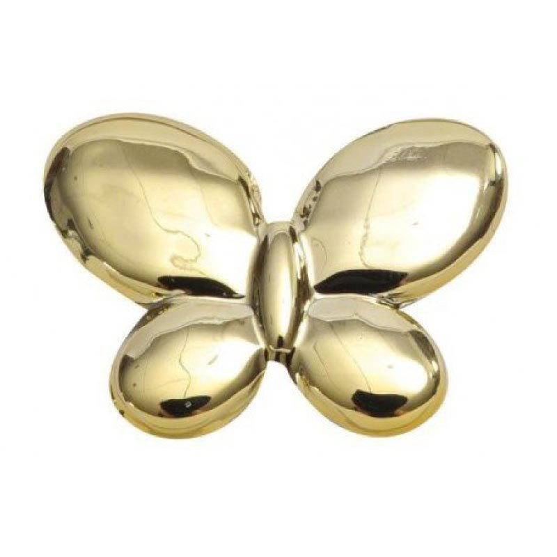 Papillon métal brillant or (x12)