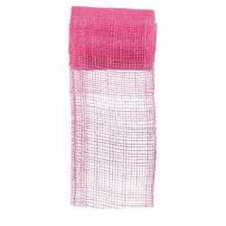 Ruban sinamay pailleté fuchsia de 5 mètres
