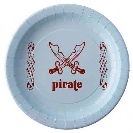 Assiettes pirate bleu (x6)