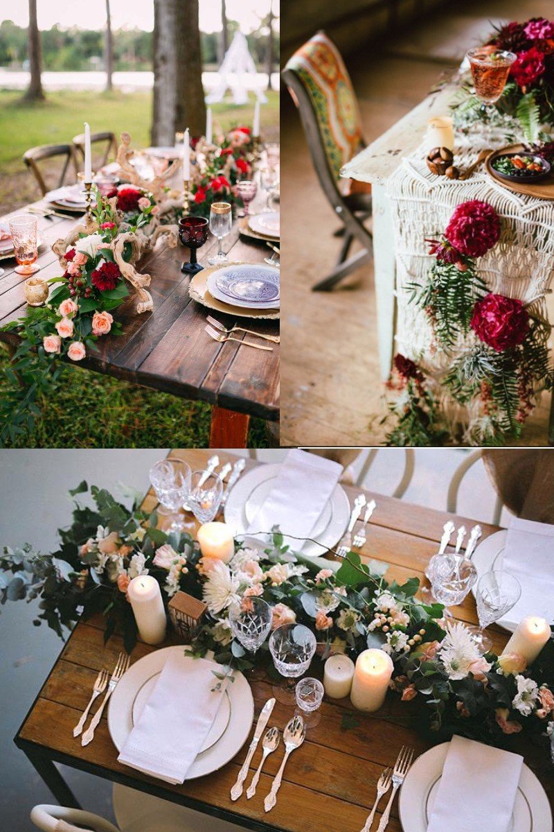 Chemin de Table Romantique Mariage - Le Jardin des Fleurs