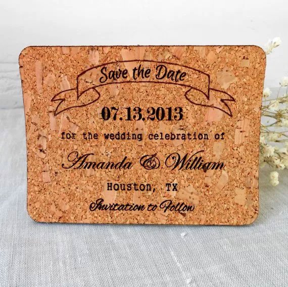 save the date original en liege parfait pour mariage theme vignoble