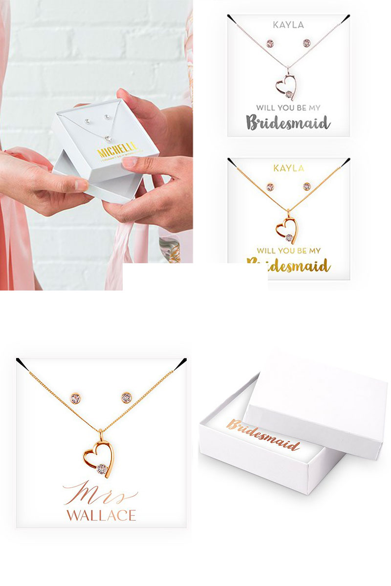 Parure boucle d’oreilles et collier personnalisés