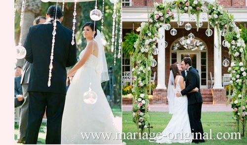 Quelques arches pour une décoration de mariage en exterieur