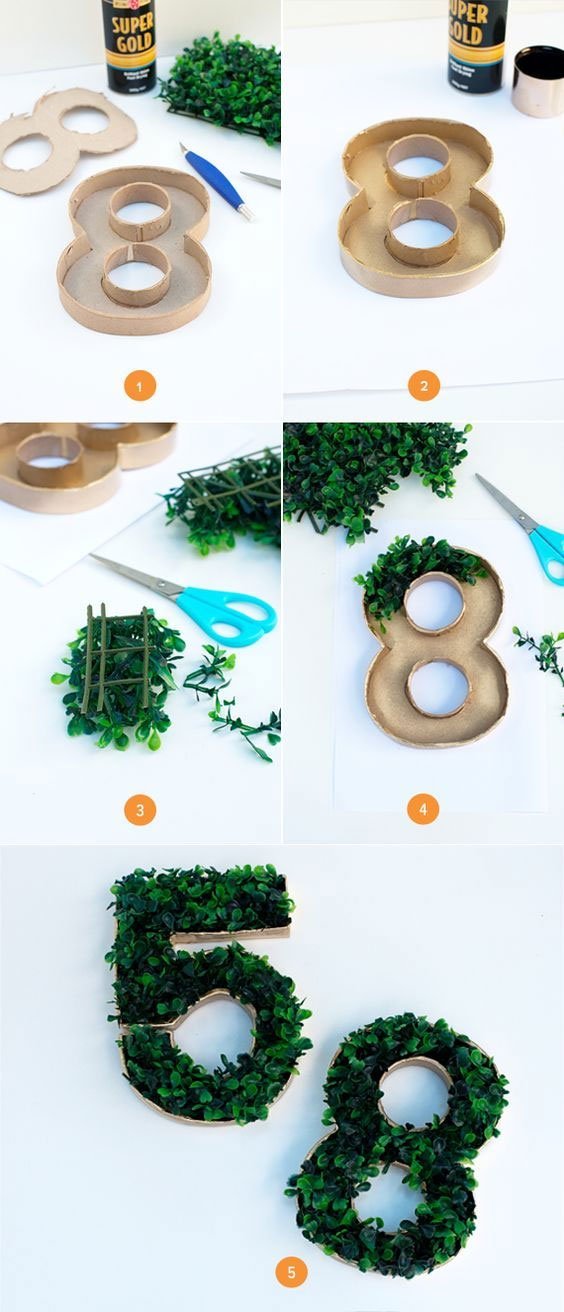comment créer un numéro de table en mousse naturelle