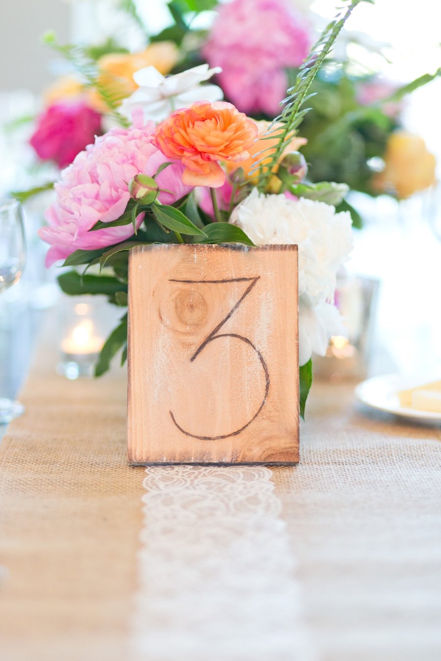 mariage-champêtre-centre-de-table-numéro