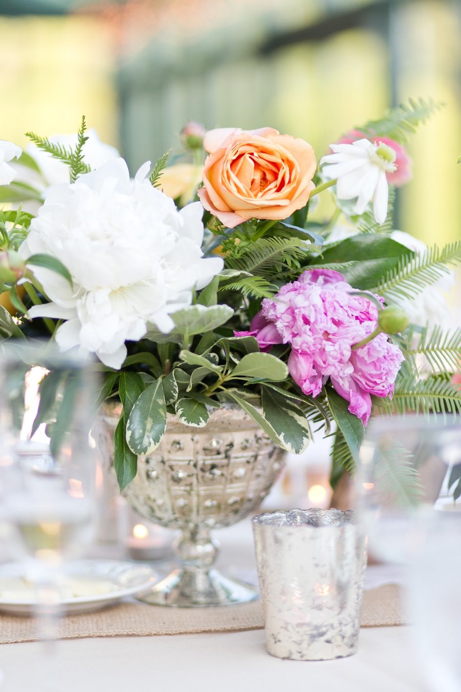 mariage-champêtre-centre-table-fleurs